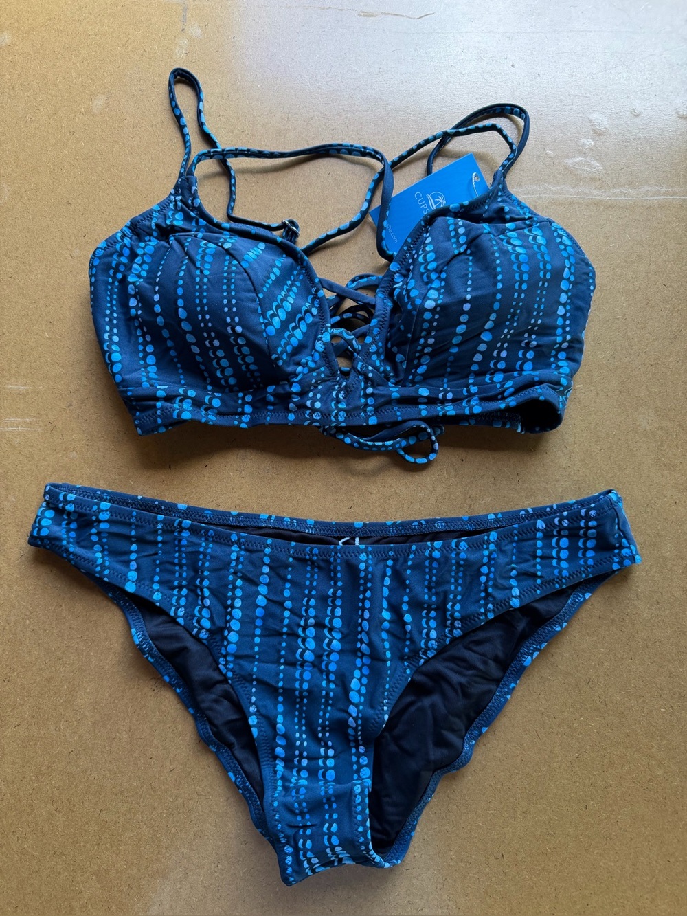 Cupshe NEW Women's Dream Space Lace Up Bikini Swim Suit Size Large #260363